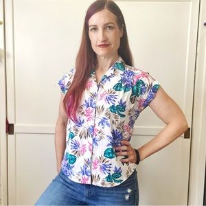 Tropical Short Sleeve Aloha Top